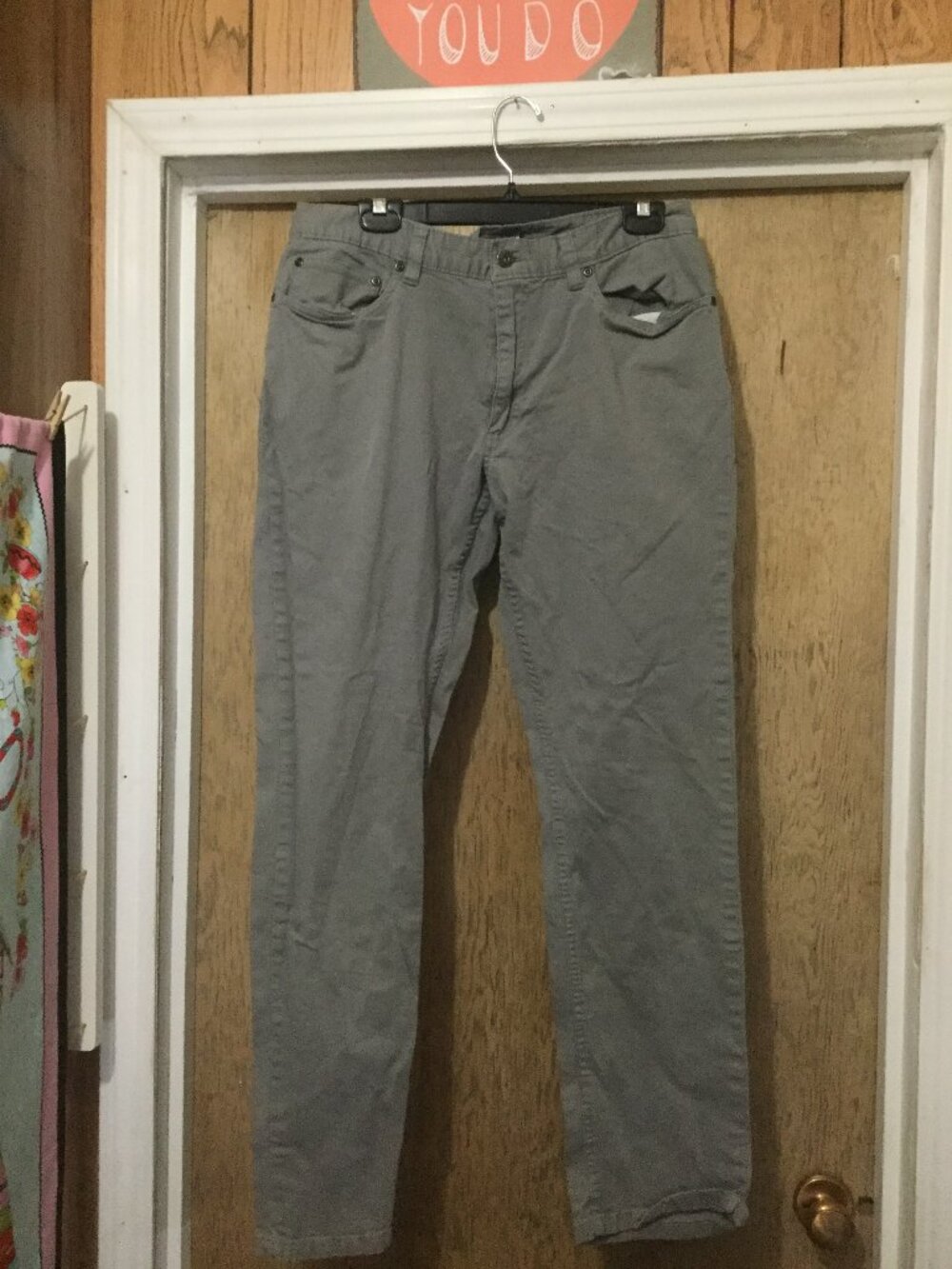 Van Heusen flex grayish pants  5pocket design waist is 16.5 inseam  is 30 inches